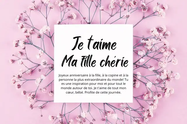 Texte D Anniversaire Pour Ma Fille